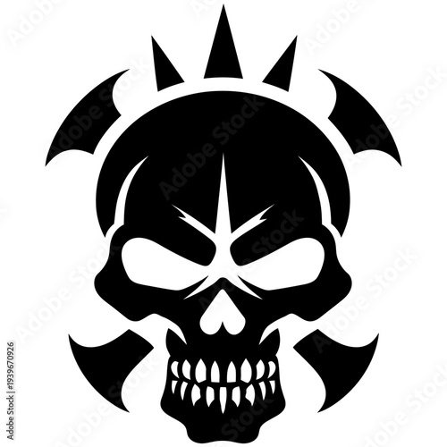 Wallpaper Mural Vector Art Bold Metal Skull with Spiked Jacket Design for Tattoo Emblem or Logo Torontodigital.ca