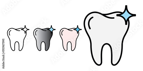 Dental health stages illustration with decay and cavity progression vector