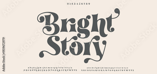 Bright Story Bold Serif Font in modern style with a big set of different ligatures, this typeface can be used for logos
