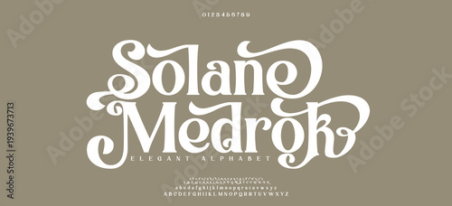 Solane Medrok Stylish serif font with elegant curves and modern swashes, perfect for branding, editorial, fashion and poster designs