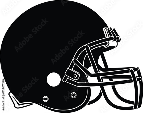 Vector of a sturdy football helmet with protective face mask and padding