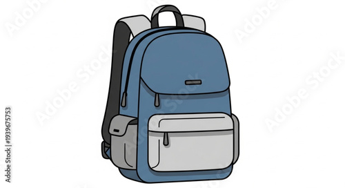 Blue and Gray Backpack for School and Travel.