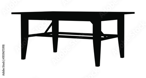 Vector of a solid wooden table with a sleek and minimalist design