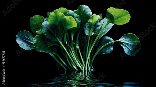 Wallpaper Mural Fresh Green Leafy Vegetables Against a Dark Background Torontodigital.ca