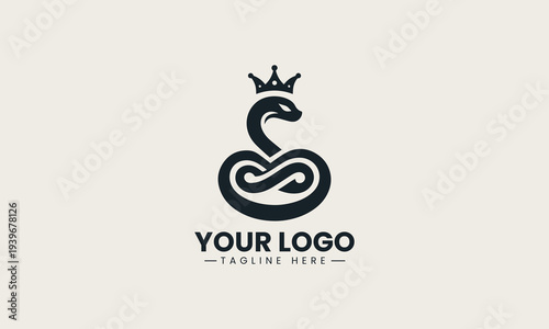 mythological woman face with flowing snake hair represents powerful classic brand identity concept in clean minimalist vector logo illustration isolated on white background