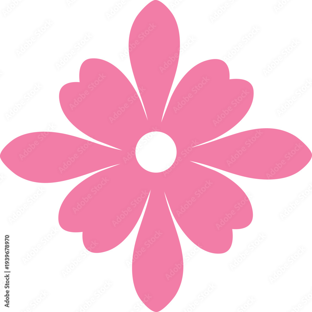 Fototapeta premium Flower clip art design on plain white transparent isolated background for card, shirt, hoodie, sweatshirt, apparel, tag, mug, icon, poster or badge