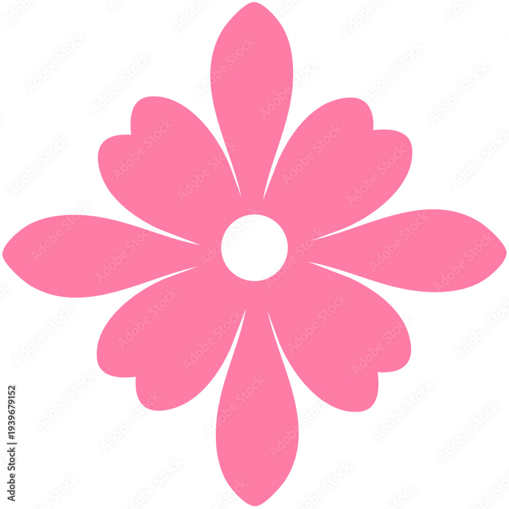 Fototapeta premium Flower clip art design on plain white transparent isolated background for card, shirt, hoodie, sweatshirt, apparel, tag, mug, icon, poster or badge