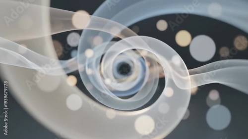 Abstract Swirl of Light Particles and Gentle Curves with Soft Focus Bokeh Effect