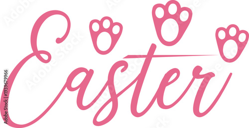 Easter typography clip art design on plain white transparent isolated background for card, shirt, hoodie, sweatshirt, apparel, tag, mug, icon, poster or badge