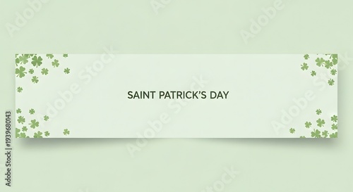 St patrick's day greeting card with shamrocks and green accents