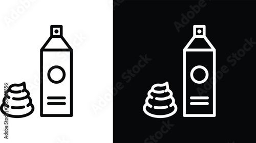 Hair mousse icon pack in black and white colors