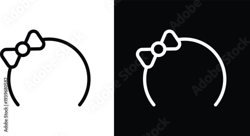 Bild auf Leinwand Hair tie icon pack in black and white colors