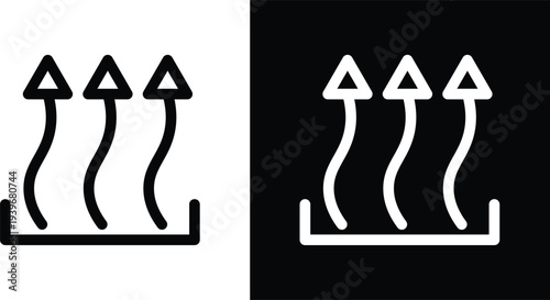 Heat icon pack in black and white colors