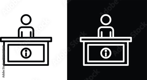 Help desk information icon pack in black and white colors