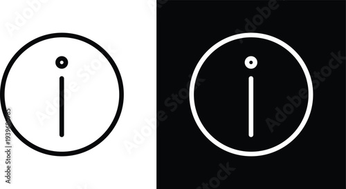 Information icon pack in black and white colors