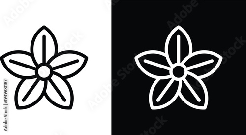 Jasmine icon pack in black and white colors