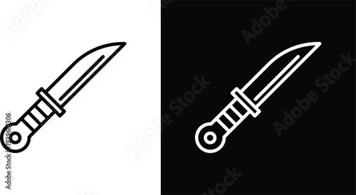 knife icon pack in black and white colors