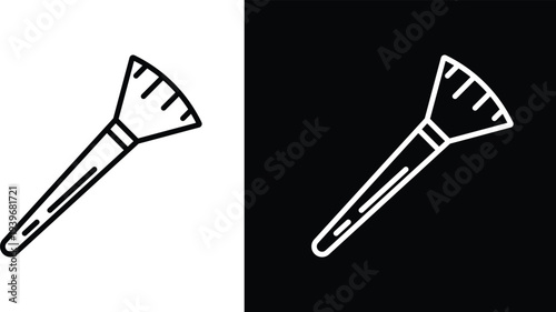 Makeup brush icon pack in black and white colors