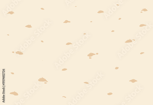 Minimalist Landscape Illustration with Sparse Bushes Scattered on a Light Beige Background Creating a Simple and Coherent Natural Scene