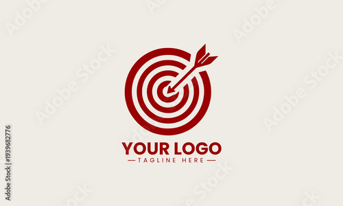 Target board symbol represents business goal achievement concept in clean modern vector illustration style on white background