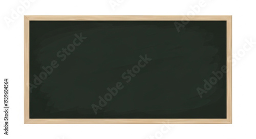 Empty Classic Blackboard with Wooden Frame for Education.