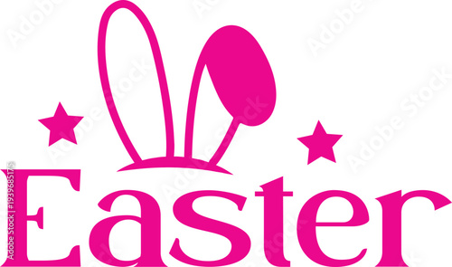 Easter typography clip art design on plain white transparent isolated background for card, shirt, hoodie, sweatshirt, apparel, tag, mug, icon, poster or badge