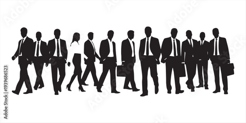 Collection of diverse people silhouettes set, men women children standing walking business casual isolated on white background vector illustration realistic human figures bundle pack