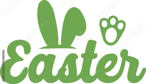 Easter typography clip art design on plain white transparent isolated background for card, shirt, hoodie, sweatshirt, apparel, tag, mug, icon, poster or badge