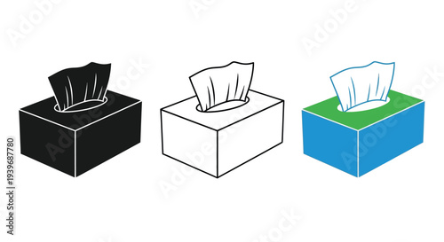 Three tissue boxes in varying styles a striking silhouette