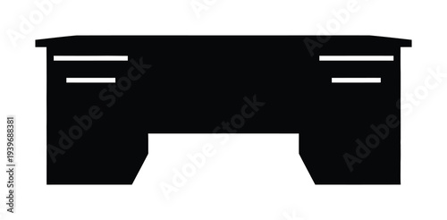 Vector of a simple office desk with drawers