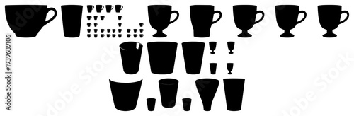 Silhouette of a classic ceramic coffee cup set on a neutral background, perfect for interior design mockups, lifestyle branding, and marketing visuals.