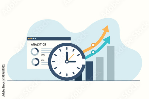 Time management and performance analytics visualizing growth and tracking progress