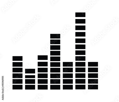 Vector graphic of an audio equalizer showing varying sound levels