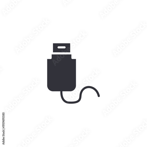 Simple USB flash drive icon symbolizing data storage, file transfer, portable memory devices, and modern digital technology essentials.