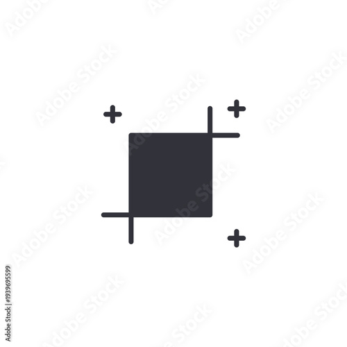 Crop tool icon representing image editing, resizing photos, design adjustments, creative workflow, and digital content optimization.