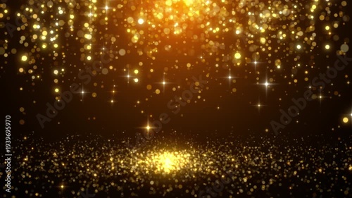 gold wedding stars confetti particles background loop