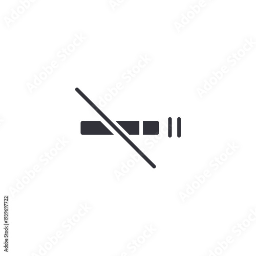 No smoking sign icon representing park rules, public health awareness, clean environment, and safety regulations.