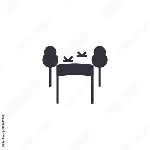 Barbecue grill icon representing outdoor cooking, picnic activity, social gathering, and leisure time in park area.