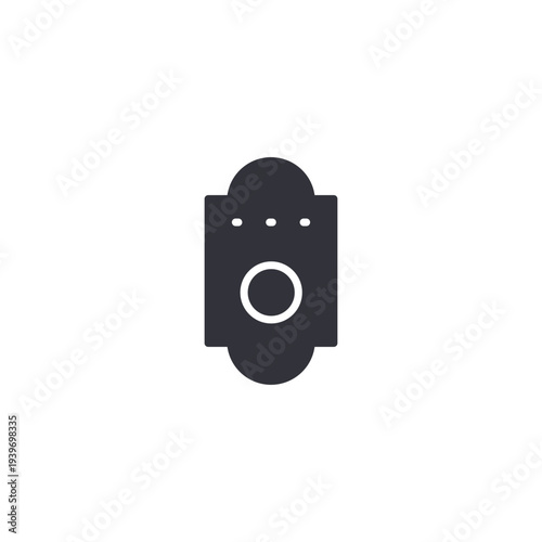 Doorbell icon representing guest arrival notification, hospitality service, home access, and visitor interaction system.