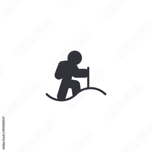 Surfing person icon representing vacation activity, beach lifestyle, adventure, and recreational experiences for travelers.