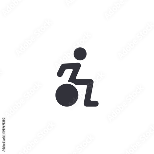 Wheelchair icon representing accessibility, inclusive design, mobility support, and accommodation for disabled guests.