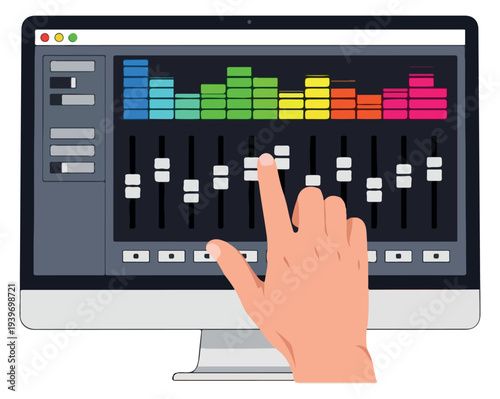 Touch Screen Audio Equalizer Music Editing Interface