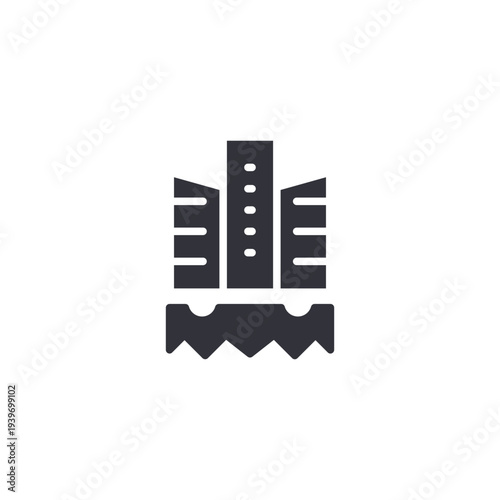 Industrial factory building icon symbolizing smart manufacturing, automation, and Industry 4.0 digital transformation in modern production systems.