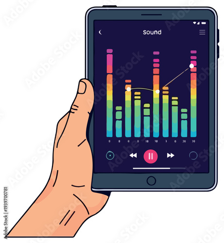 Tablet Music Statistics Dashboard Audio Streaming Data