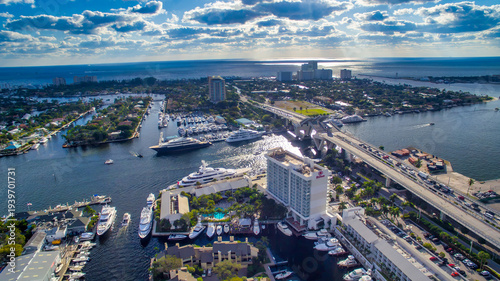 Wallpaper Mural Panoramic aerial view of Fort Lauderdale skyline, Florida Torontodigital.ca