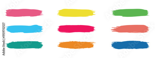 Vibrant artistic brush strokes collection for web banner design and creative project layout