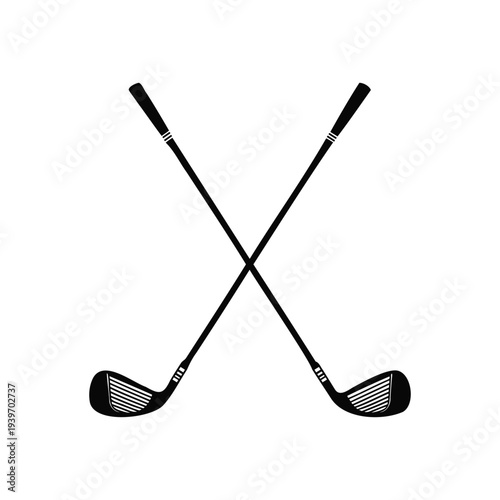 Crossed golf clubs icon vector, golf sport symbol illustration, golf clubs icon, crossed golf clubs, golf equipment icon
