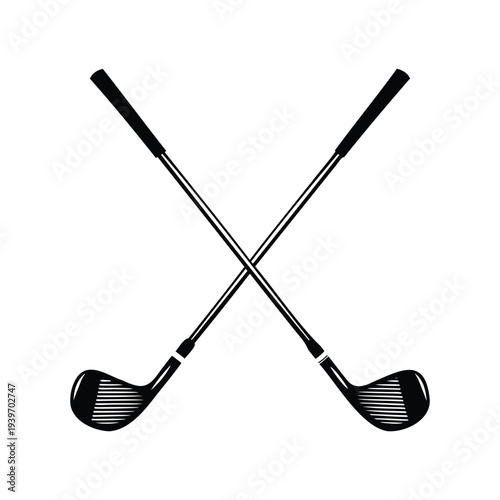 Crossed golf clubs icon vector, golf sport symbol illustration, golf clubs icon, crossed golf clubs, golf equipment icon
