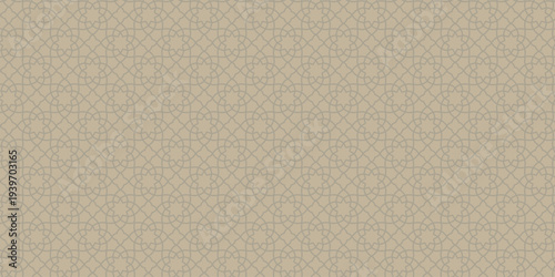 Arabic pattern background, gold vintage lantern, Seamless vector.