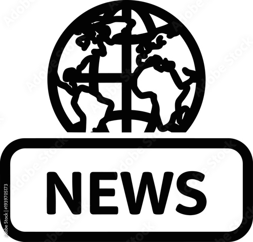 Global news logo with cross and world map